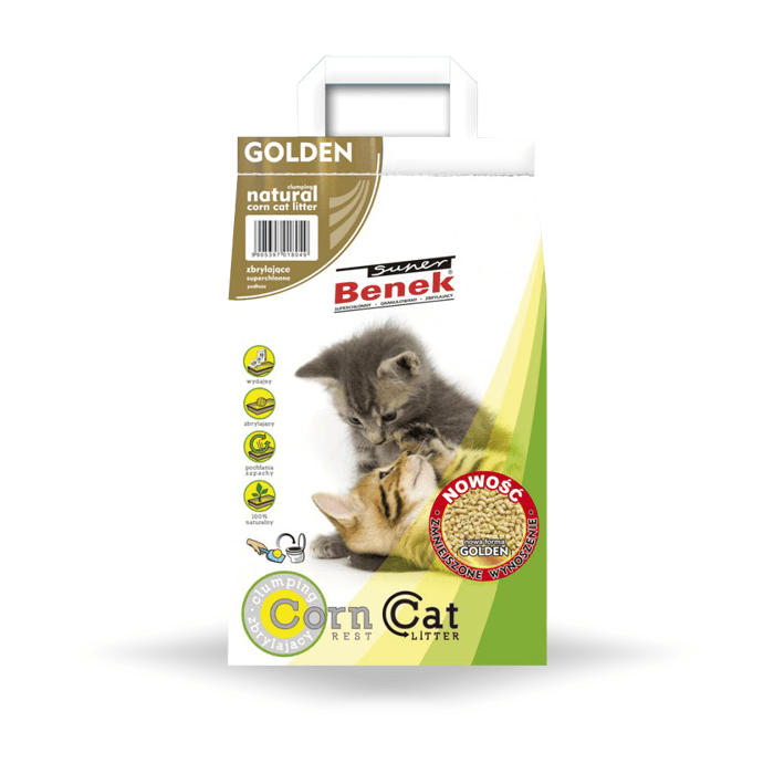 żwirek dla kota - Żwirek Super Benek Corn Golden 7l