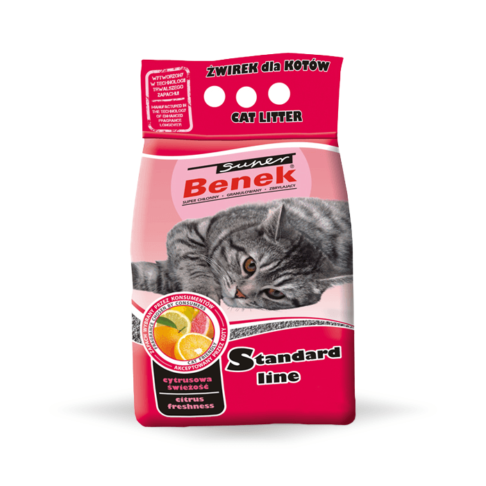 żwirek dla kota - Żwirek Super Benek Standard Cytrusowa Świeżość