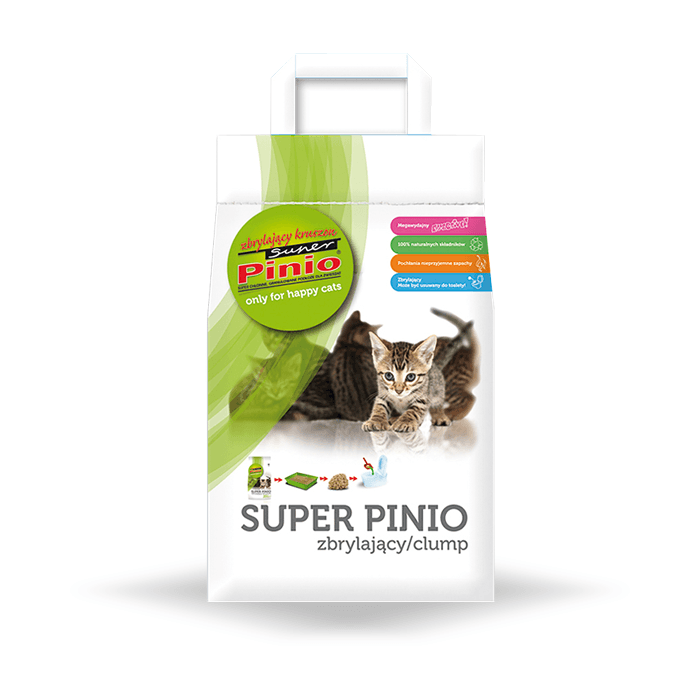 żwirek dla kota - Żwirek Super Benek Pinio Zbrylający Kruszon Zielony 35l