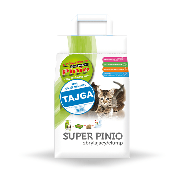 żwirek dla kota - Żwirek Super Benek Pinio Zbrylający Tajga 7l