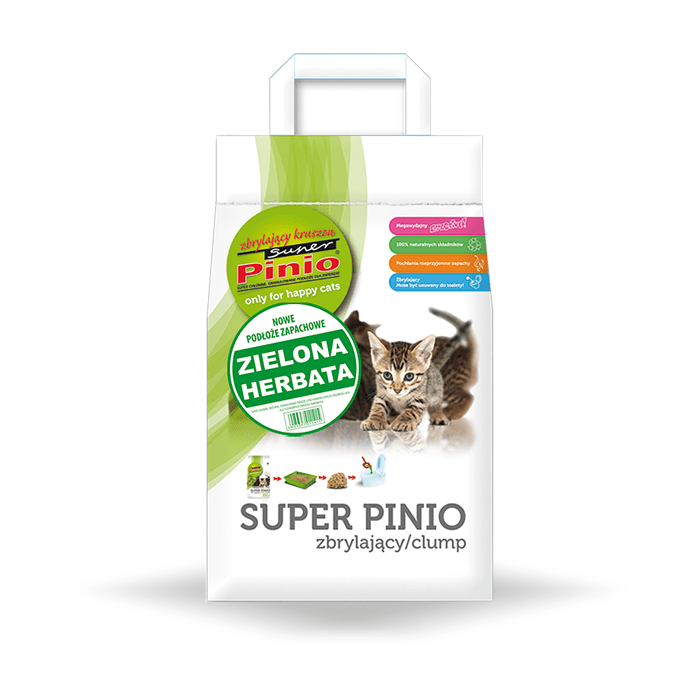 żwirek dla kota - Żwirek Super Benek Pinio Zbrylający Zielona Herbata 7l