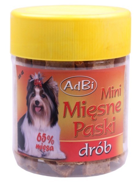 Przysmaki dla psa - AdBi Paski mięsne drób mini 300g