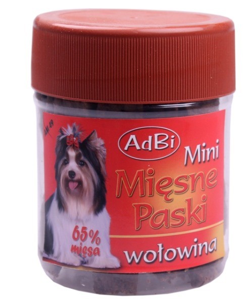 Przysmaki dla psa - AdBi Paski mięsne wołowina mini 300g