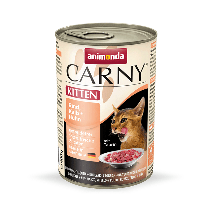 Karmy mokre dla kota - Animonda Carny Kitten wołowina, cielęcina i kurczak 400g