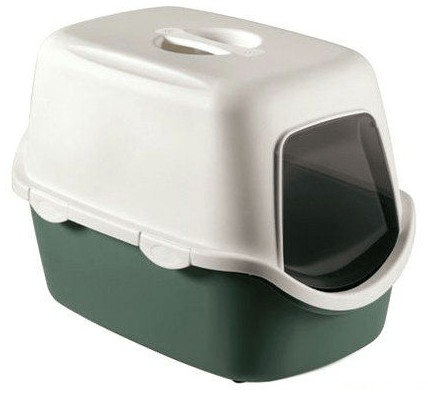 Kuwety, łopatki dla kota - Stefanplast Toaleta Cathy z filtrem Biało-Zielona