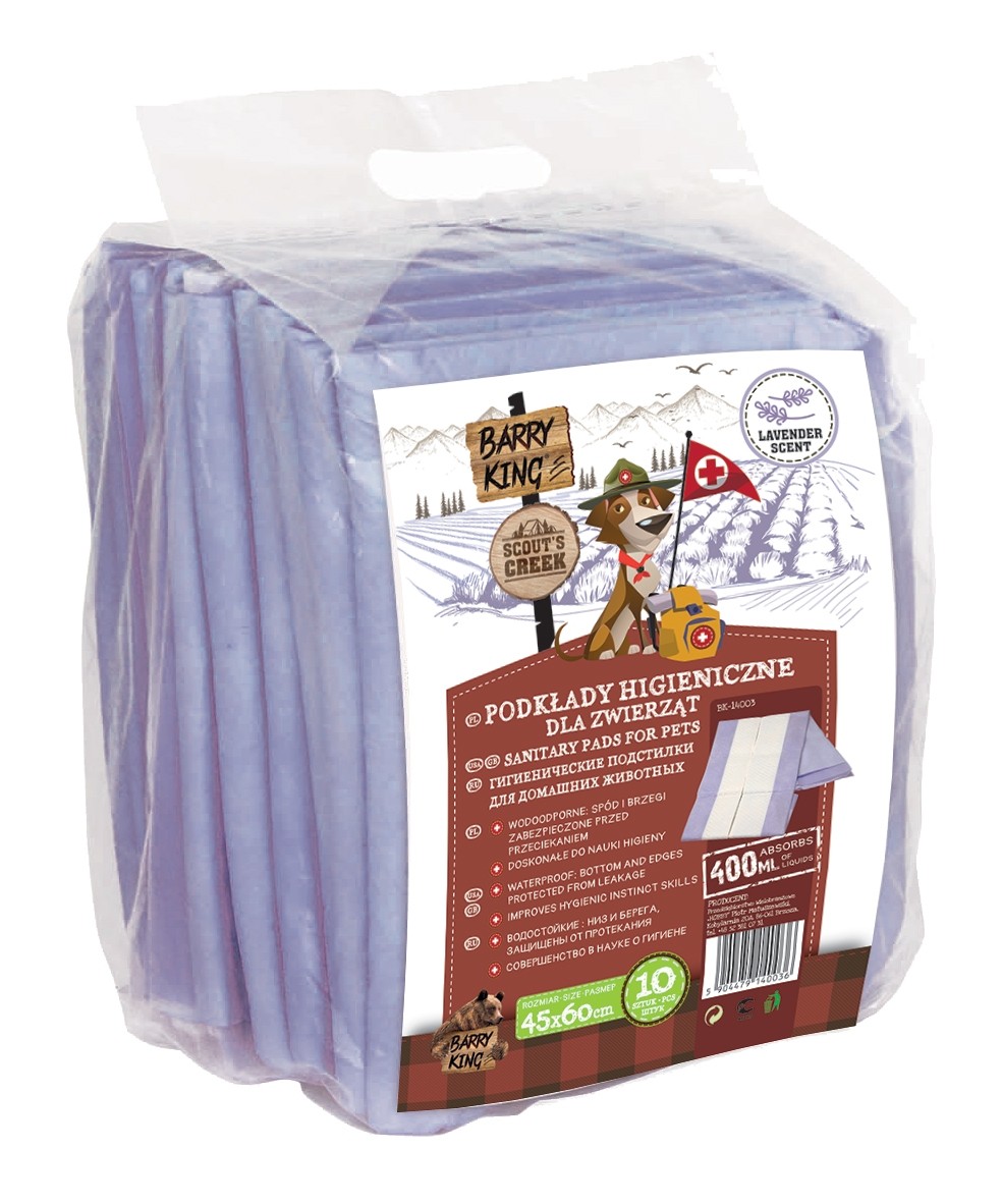 Produkty higieniczne - BARRY King Podkłady higieniczne o zapachu lawendy fioletowe 45x60cm 10szt.