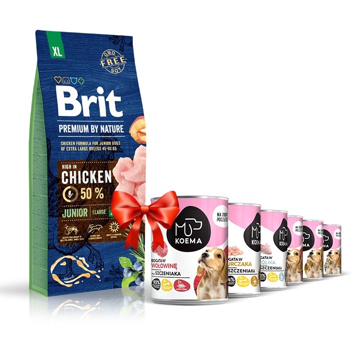 Karmy suche dla psa - Brit Premium By Nature Junior Extra Large XL