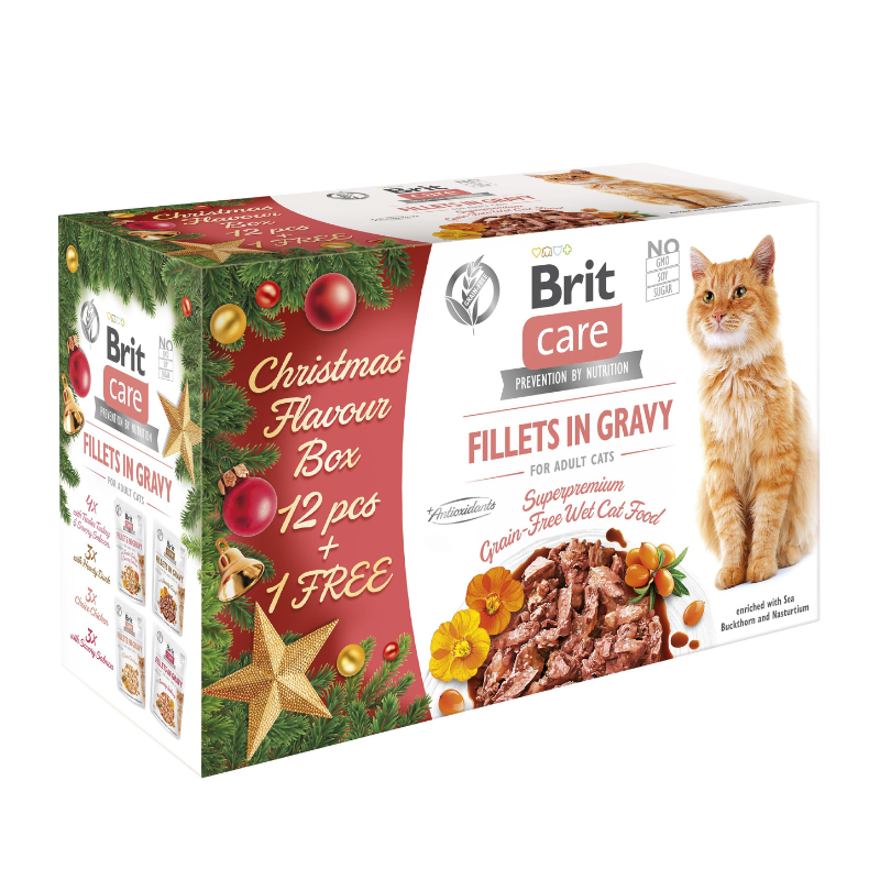 Karmy mokre dla kota - Brit Care Cat Christmas Fillets 85g x 12 + 1 GRATIS