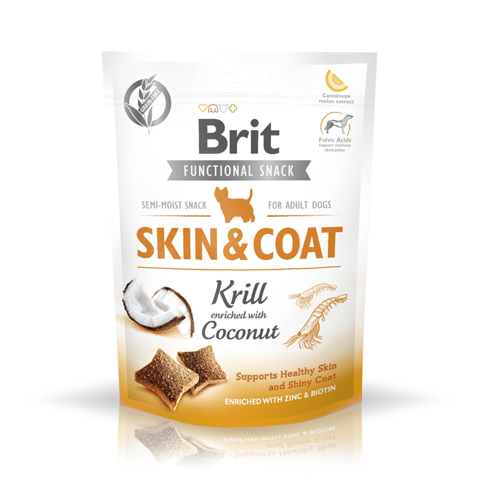 Przysmaki dla psa - Brit Care Functional Snack Skin & Coat Krill 150g