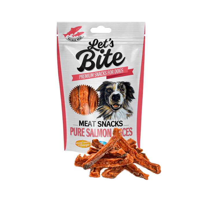 Przysmaki dla psa - Brit Let's Bite Meat Snacks Pure Salmon Slices 80g