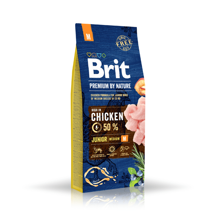 Karmy suche dla psa - Brit Premium By Nature Junior Medium M