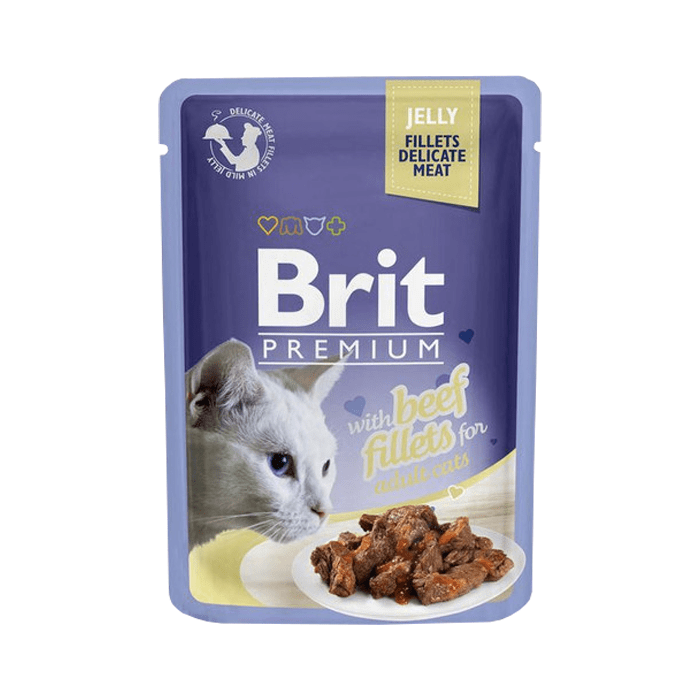 Karmy mokre dla kota - Brit Premium Cat Pouch Fileciki w galaretce 85g x 12