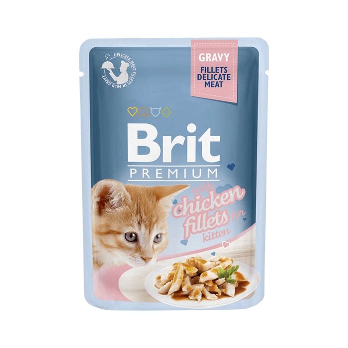 Karmy mokre dla kota - Brit Premium Cat Pouch Kitten Fileciki w sosie 85g