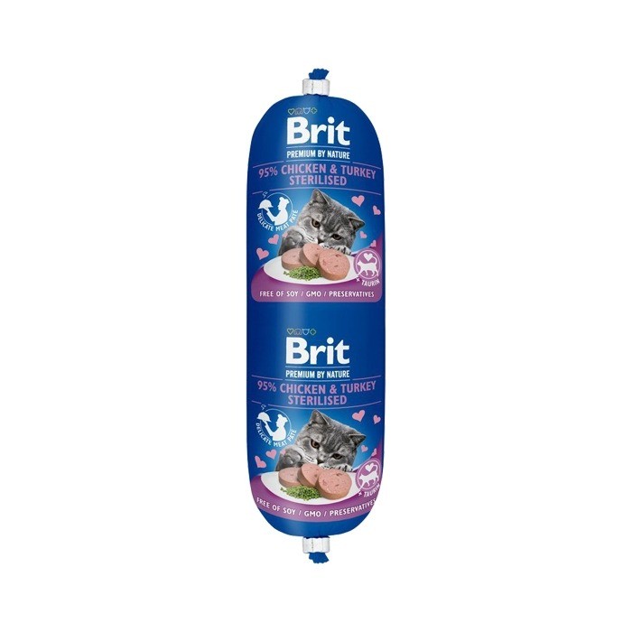 Karmy mokre dla kota - Brit Premium Cat Sausage Sterilised Chicken & Turkey 180g