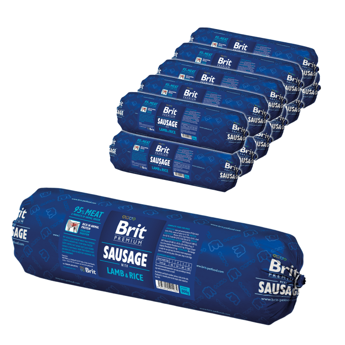 Karmy mokre dla psa - Brit Sausage Lamb & Rice 800g x 12