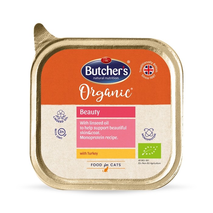 Karmy mokre dla kota - Butcher's Organic Beauty z indykiem 85g
