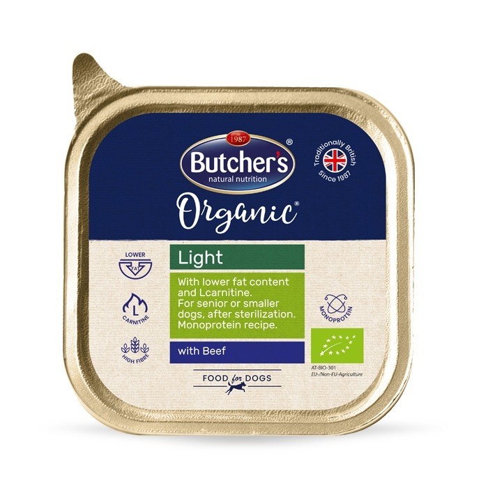 Karmy mokre dla psa - Butcher's Organic Light z wołowiną 150g