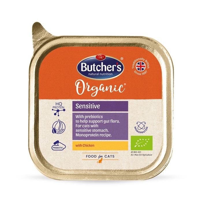 Karmy mokre dla kota - Butcher's Organic Sensitive z kurczakiem 85g