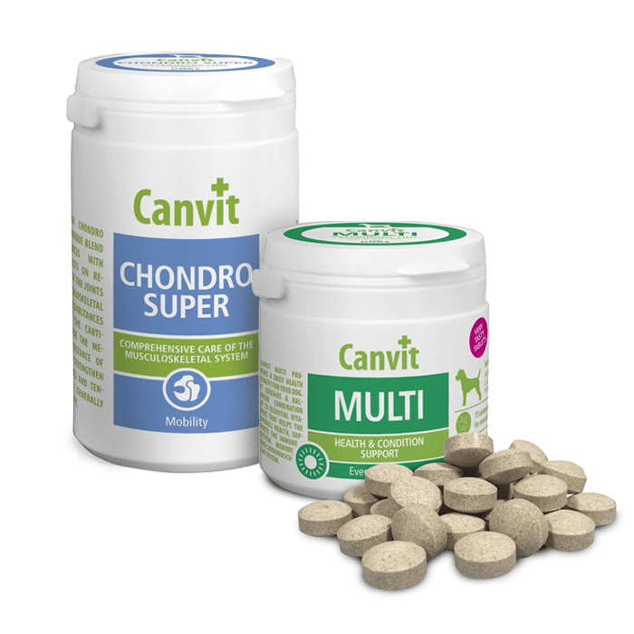 Suplementy - Canvit Chondro Super For Dogs tabletki 230g + Canvit Multi tabletki 100g