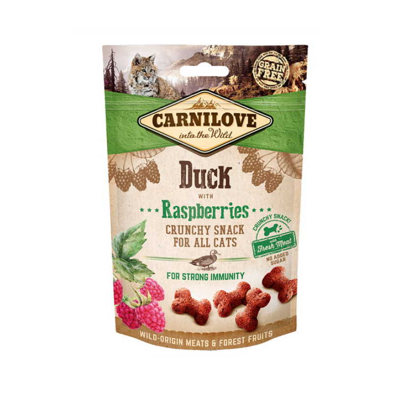 Przysmaki dla kota - Carnilove Duck with Raspberries Crunchy Snack 50g