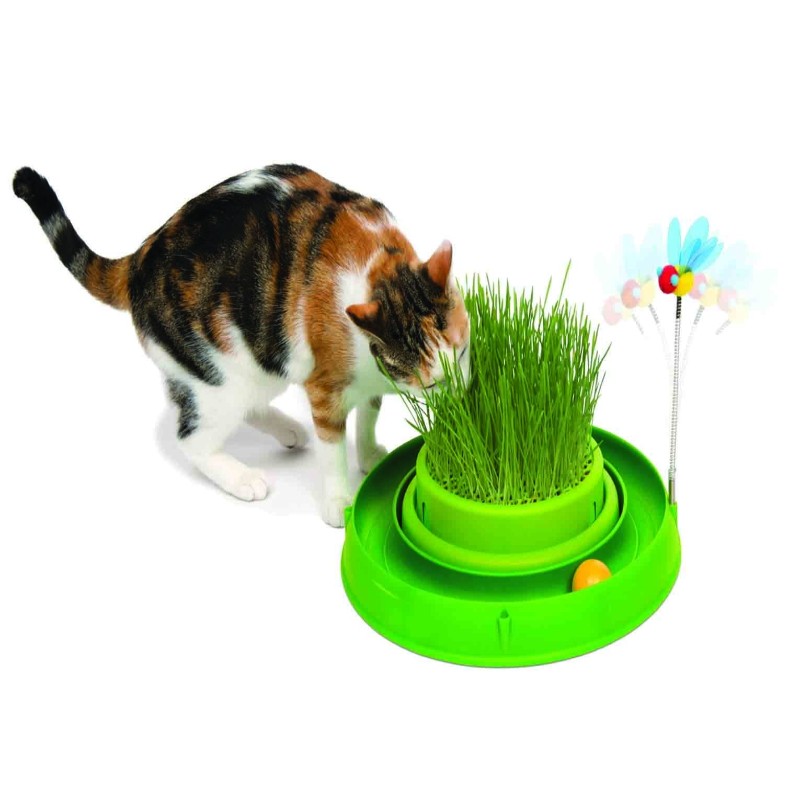 Zabawki - Catit Zielony tor Play'n Scratch z trawą 4x36x39,5cm