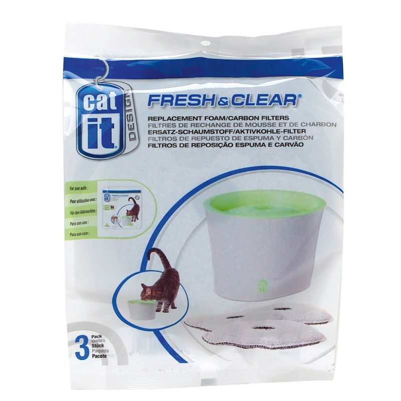 Akcesoria do karmienia - Catit Wymienny filtr do fontanny wodnej 3szt.