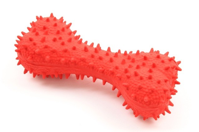 Zabawki - Chico Kość z kolcami z lateksu czerwona 15cm