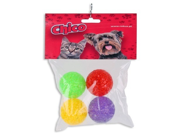 Zabawki - Chico Piłeczki brokatowe 4cm 4szt.
