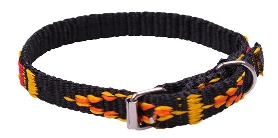 Smycze, obroże, szelki - Chico Obroża taśma żakardowa czarna 