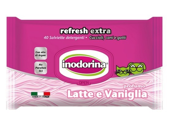Produkty higieniczne - Inodorina Chusteczki Latte e Vaniglia - mleko i wanilia 40 szt