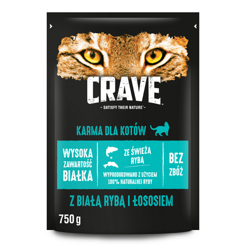 Karmy suche dla kota - Crave Cat z Łososiem i Białą Rybą