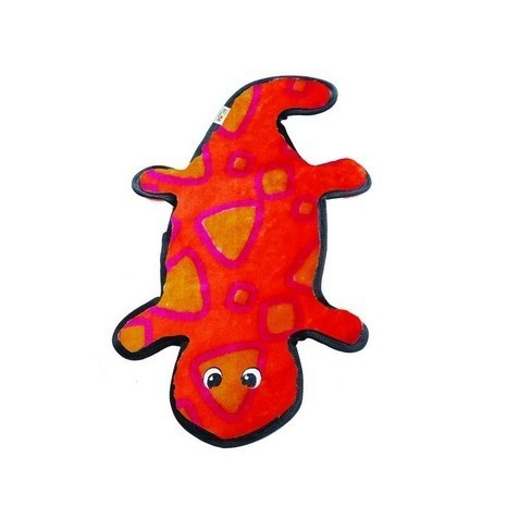 Zabawki - Outward Hound Invincibles Gecko czerwono-pomarańczowy 4 piszczałki