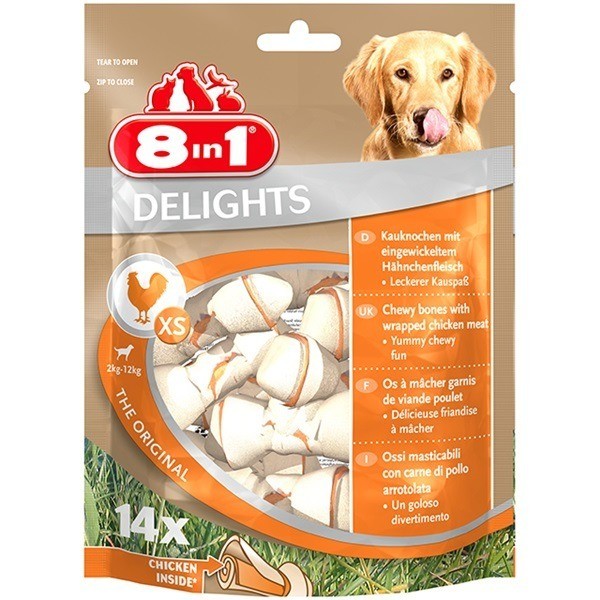 Przysmaki dla psa - 8in1 Delights Bones kość wiązana XS 14szt.