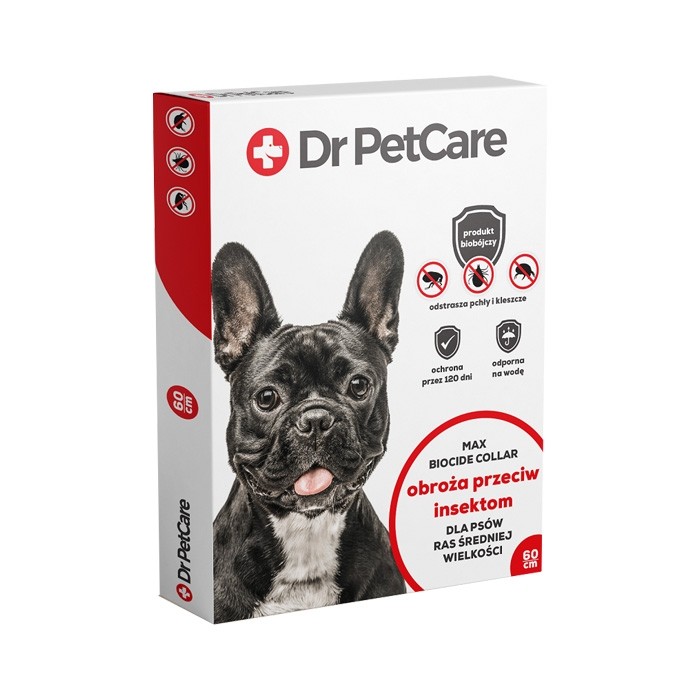 Preparaty lecznicze - Dr. PetCare Max Biocide Collar obroża przeciw pchłom i insektom dla średnich psów 60cm