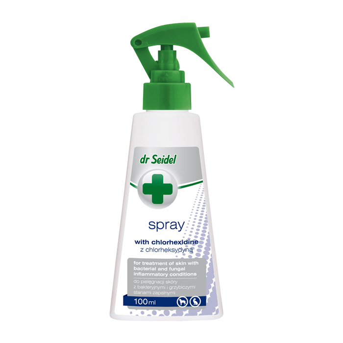 Higiena, pielęgnacja sierści - Dr Seidel Spray z chlorheksydyną 100ml