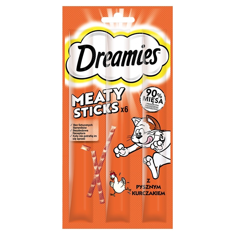 Przysmaki dla kota - Dreamies Meaty Sticks przysmak dla kota kurczak 30g