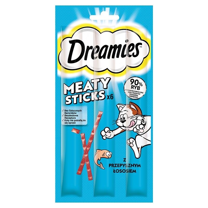 Przysmaki dla kota - Dreamies Meaty Sticks przysmak dla kota łosoś 30g