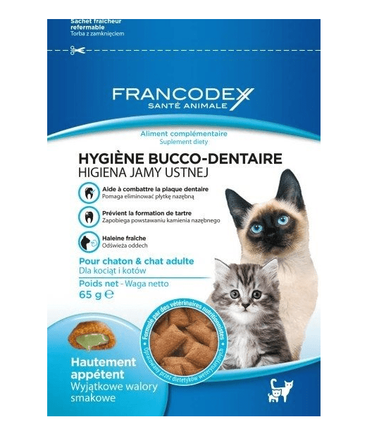Przysmaki dla kota - Francodex przysmak dla kota na świeży oddech i zdrowe zęby 65g