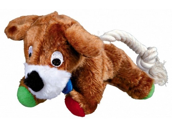 Zabawki - Trixie Piesek pluszowy ze sznurem 17cm 