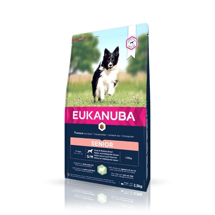 Karmy suche dla psa - Eukanuba Senior Small & Medium Breed Lamb & Rice