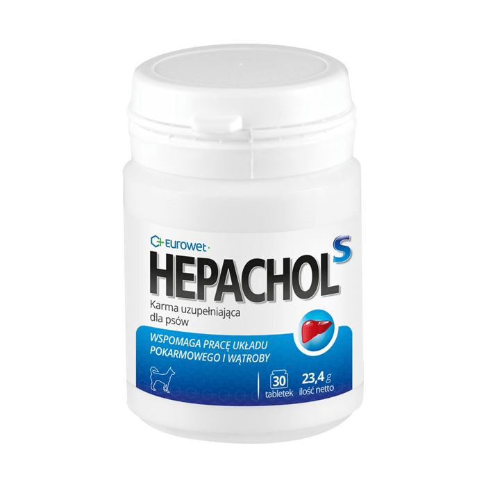 Suplementy - Eurowet Hepachol dla dużych psów 30 tabletek