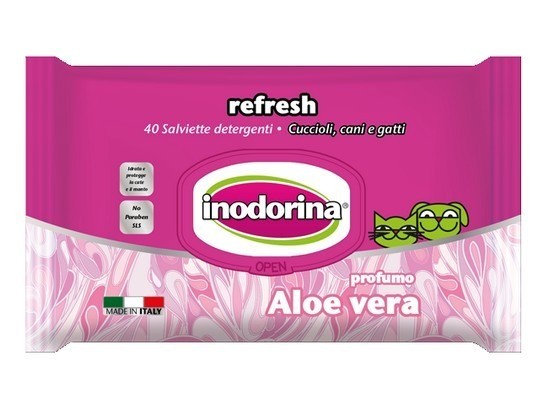 Produkty higieniczne - Inodorina Chusteczki Aloe Vera - aloes 40 szt