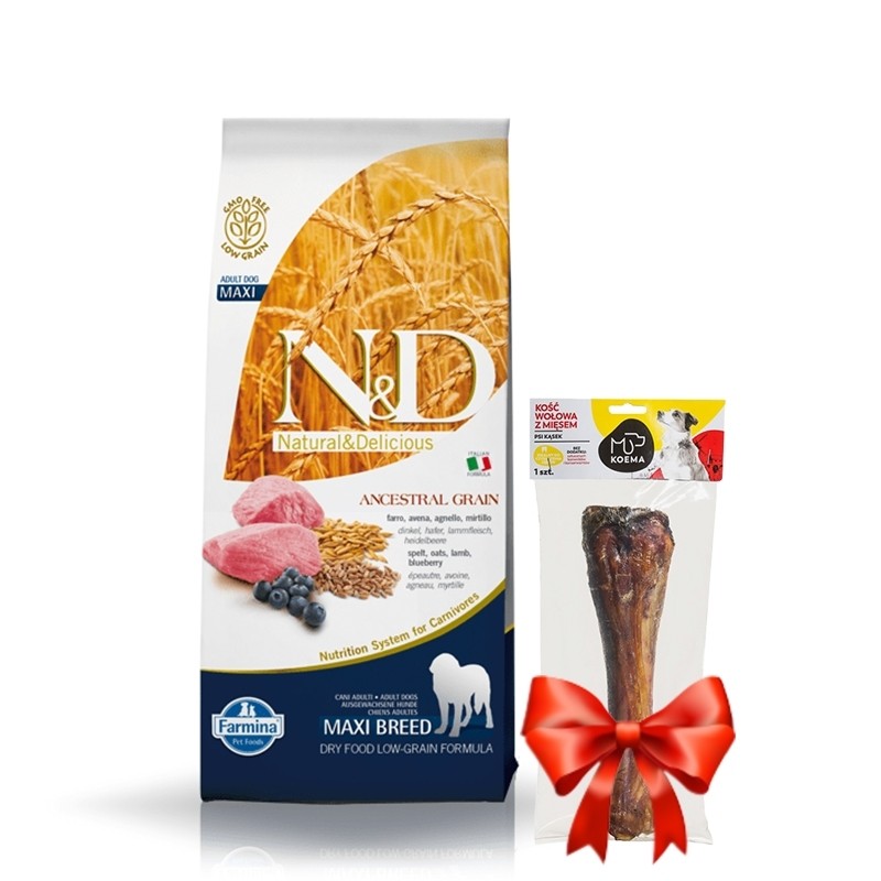 Karmy suche dla psa - Farmina N&D Ancestral Grain Adult Medium & Maxi Dog Lamb & Blueberry