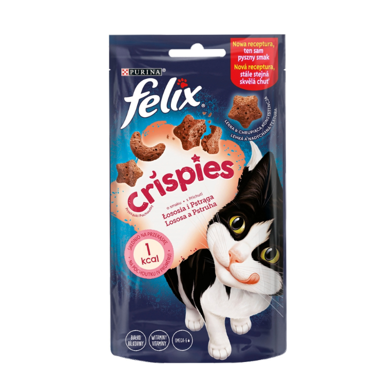 Przysmaki dla kota - Felix Crispies Łosoś i Pstrąg 45g