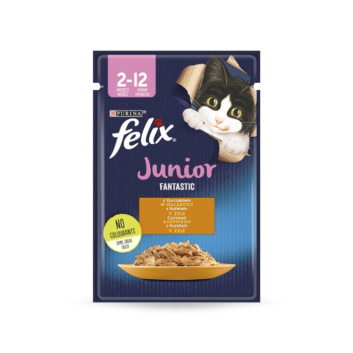 Karmy mokre dla kota - Felix Fantastic Junior w galaretce 85g x 12