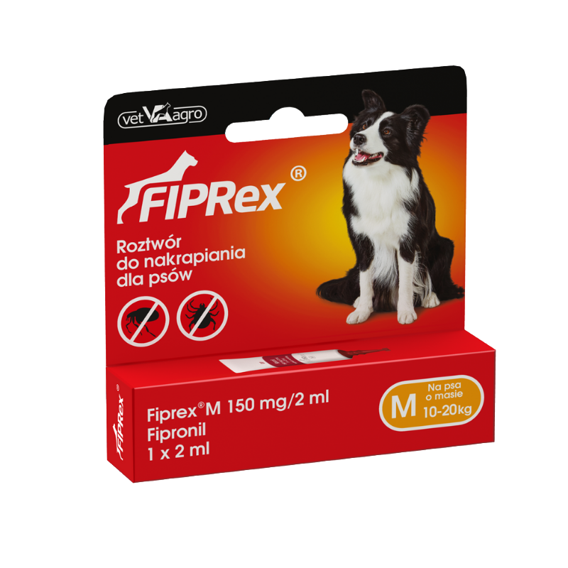 Preparaty lecznicze - Fiprex krople na pchły i kleszcze dla psa M (10-20kg)