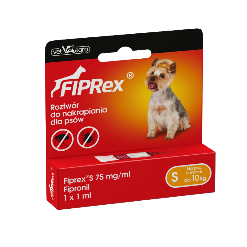 Preparaty lecznicze - Fiprex krople na pchły i kleszcze dla psa S (do 10kg)