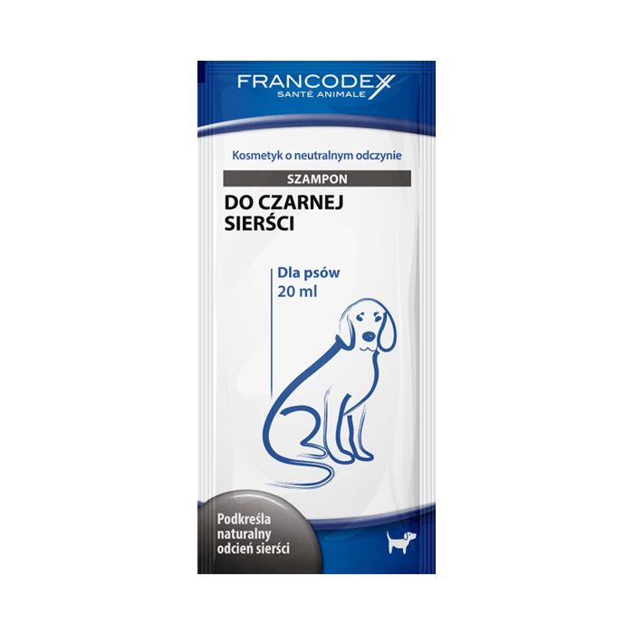 Higiena, pielęgnacja sierści - Francodex Szampon dla psów o czarnej sierści w saszetce 20ml
