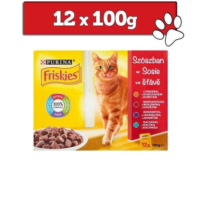 Karmy mokre dla kota - Friskies Adult w sosie 100g x 12 (multipak x 1)