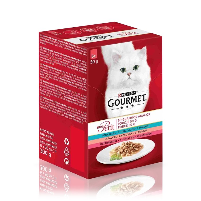 Karmy mokre dla kota - Gourmet Mon Petit mix rybny 50g x 6 (multipak x 1)